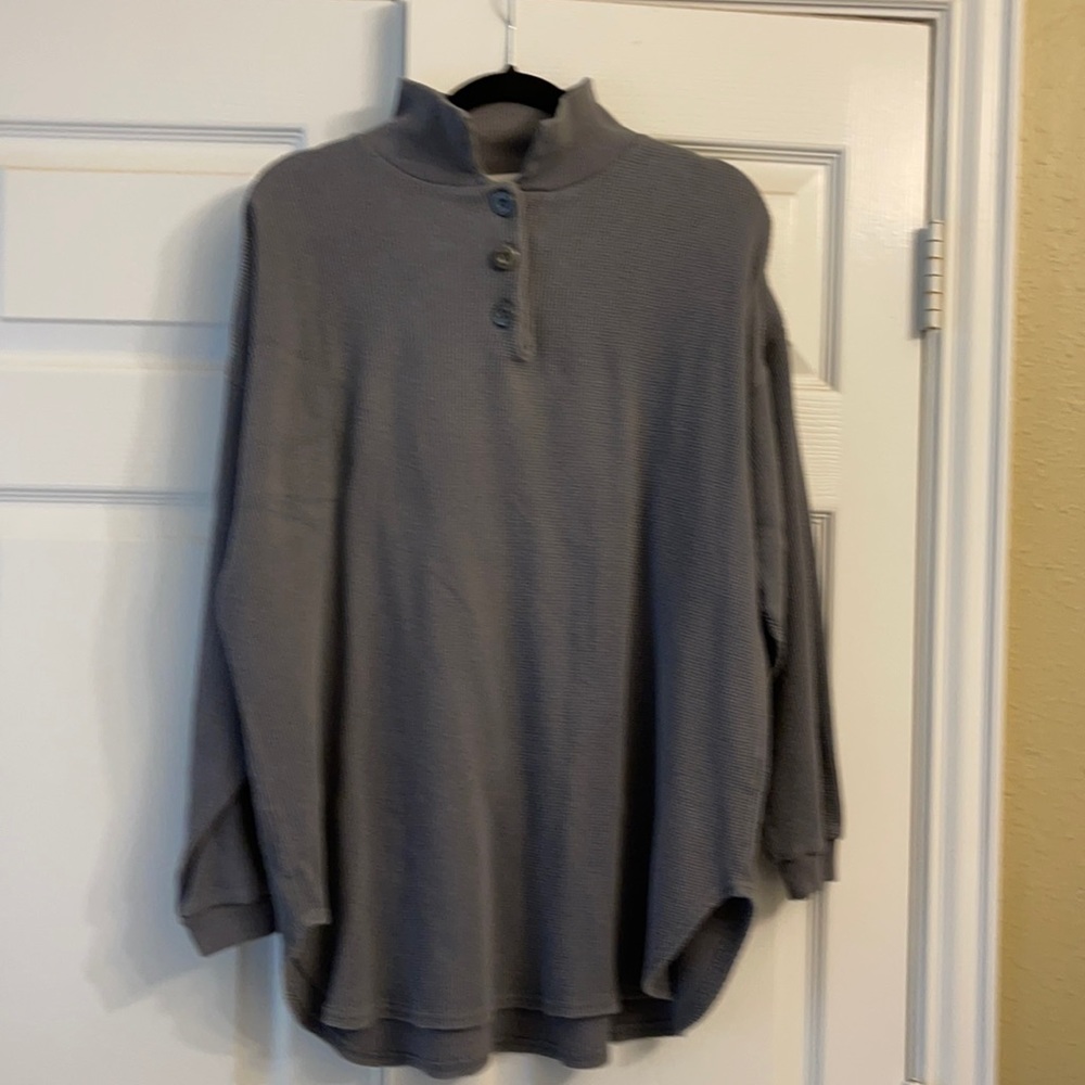 Vintage Fitigues thermal sweatshirt. S. Steel gray